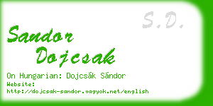 sandor dojcsak business card