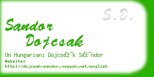 sandor dojcsak business card